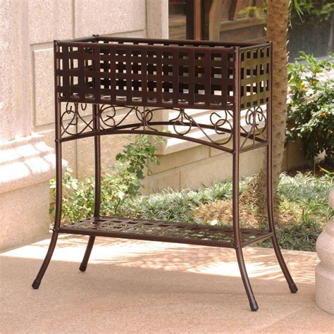 metal flower box stands|outdoor standing planter boxes.